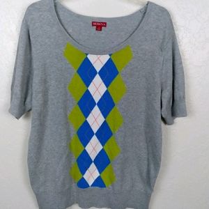 90s inspired argyle sweater 1x Merona